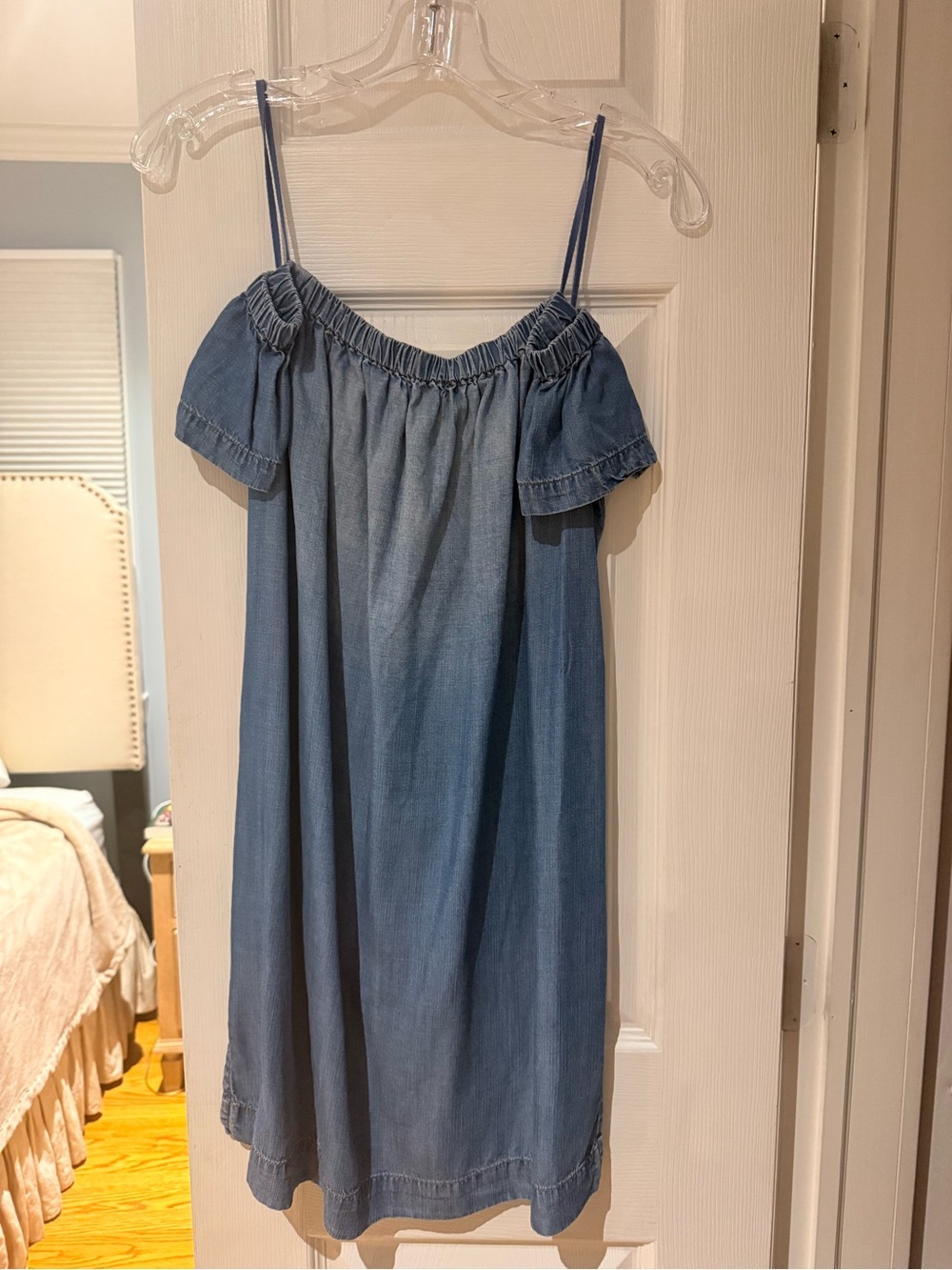 Blue Denim Off-Shoulder Shirt or Dress